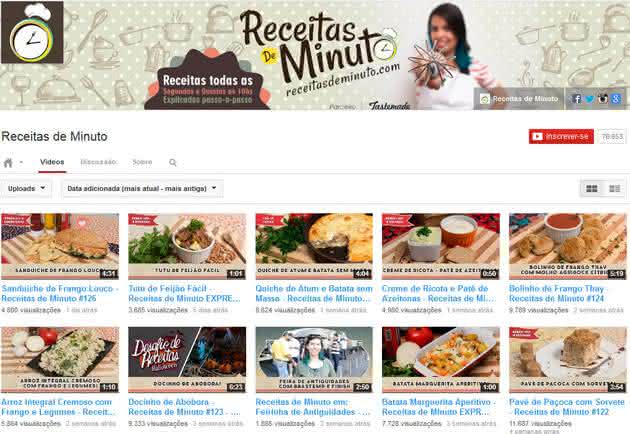 receitas de minuto youtube