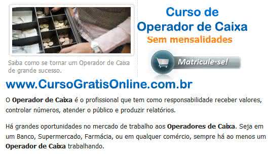 curso de operador de caixa