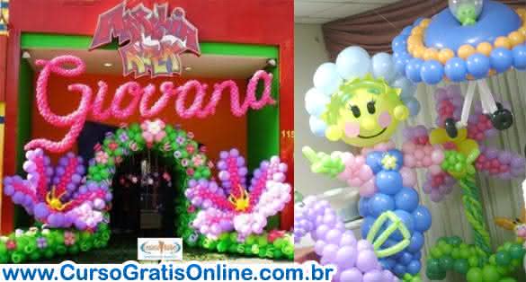 curso de decoração com balões