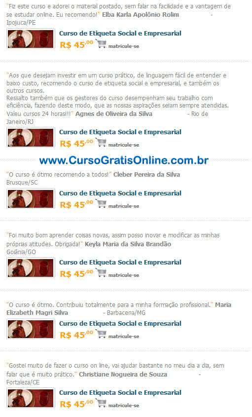 depoimentos etiqueta