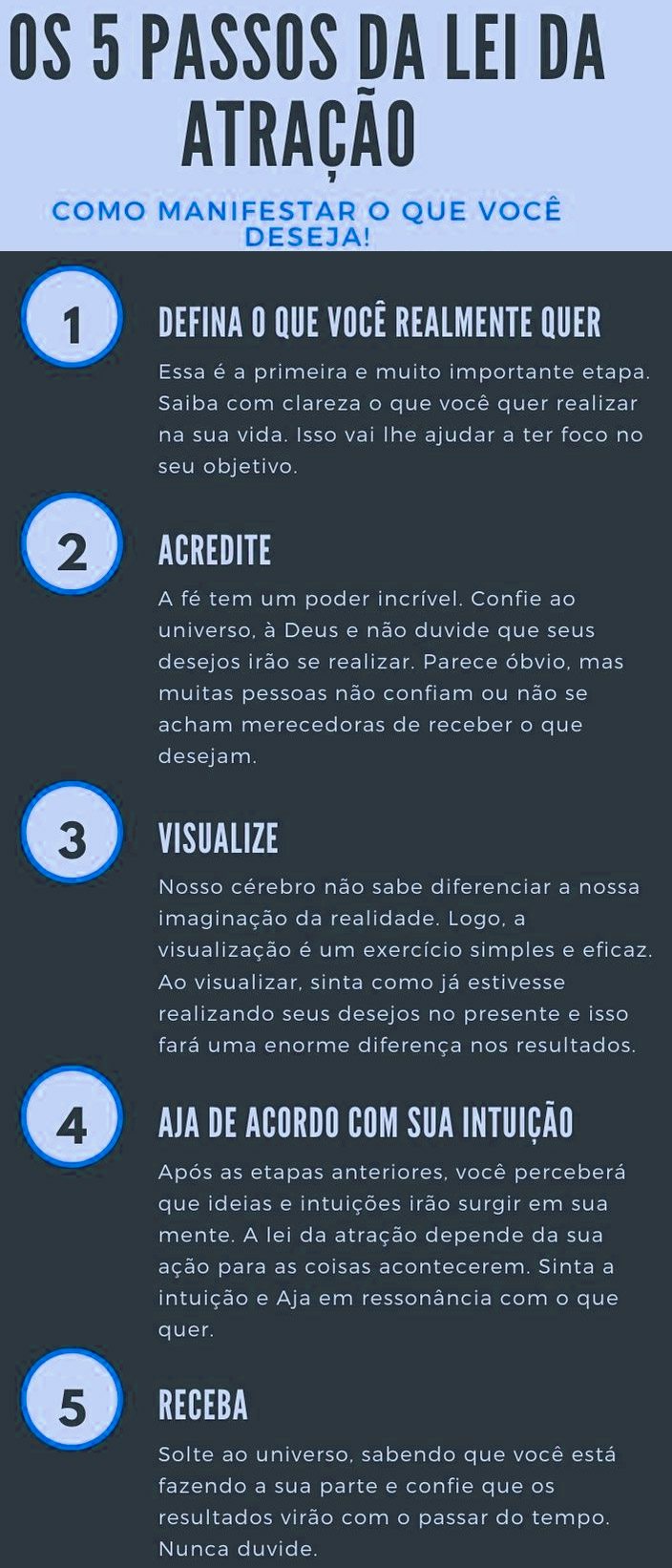 5 passos da lei da atração