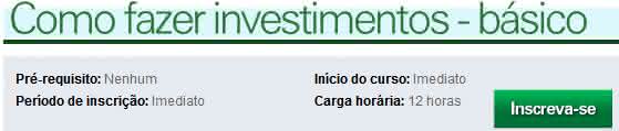 curso de investimento