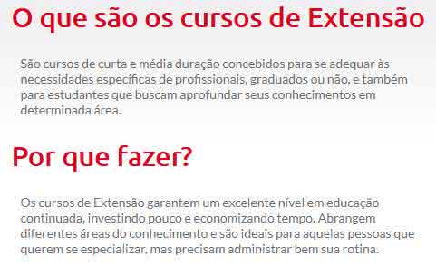 cursos de extensão