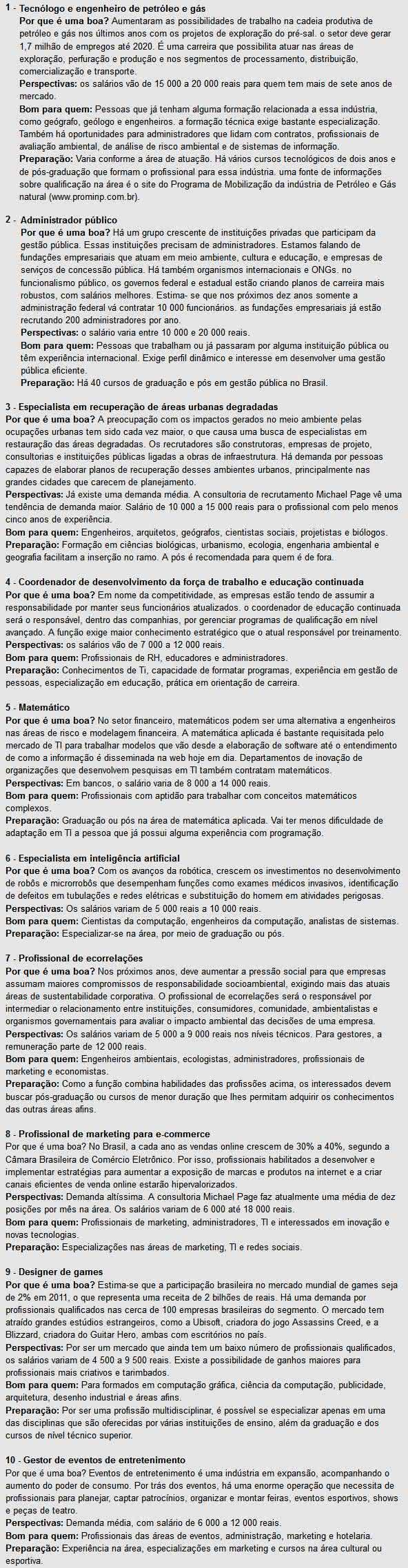 profissões do futuro