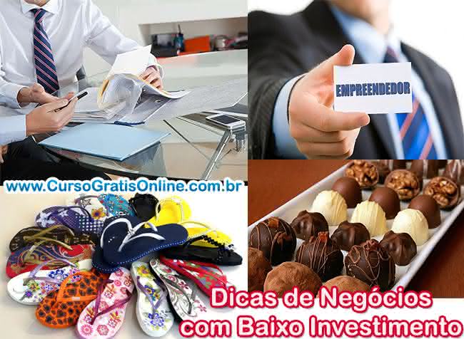 dicas de negócios de baixo investimento