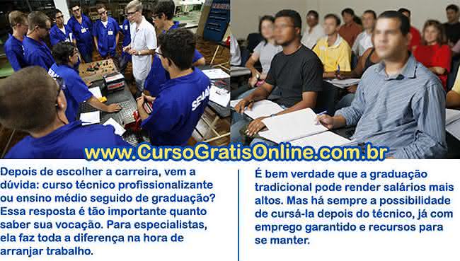 curso técnico ou faculdade