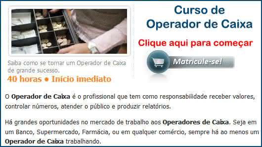 curso de operador de caixa