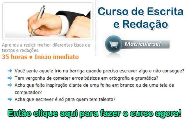 curso de escrita e redação