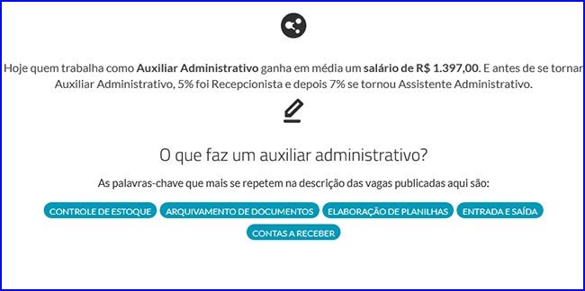 salários de auxiliar administrativo