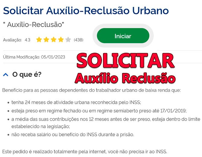 solicitar auxílio reclusão