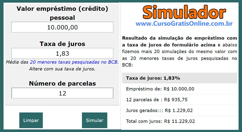 simulador empréstimo consignado inss