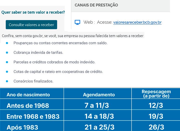 valores a receber