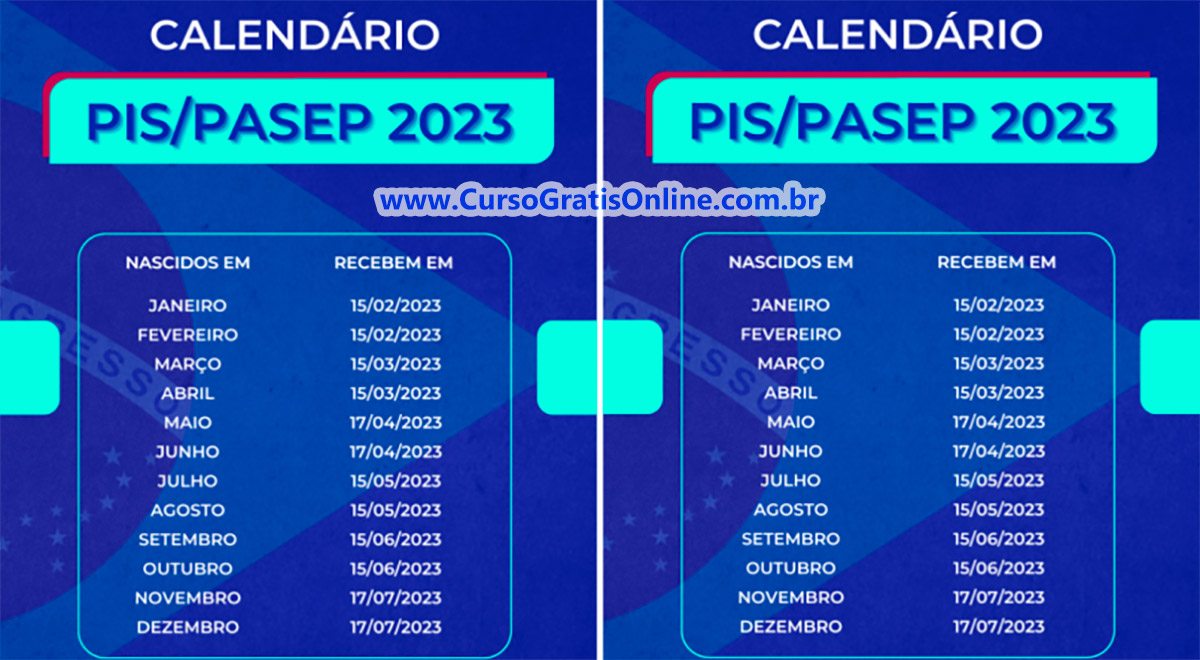 calendário pis pasep 2023