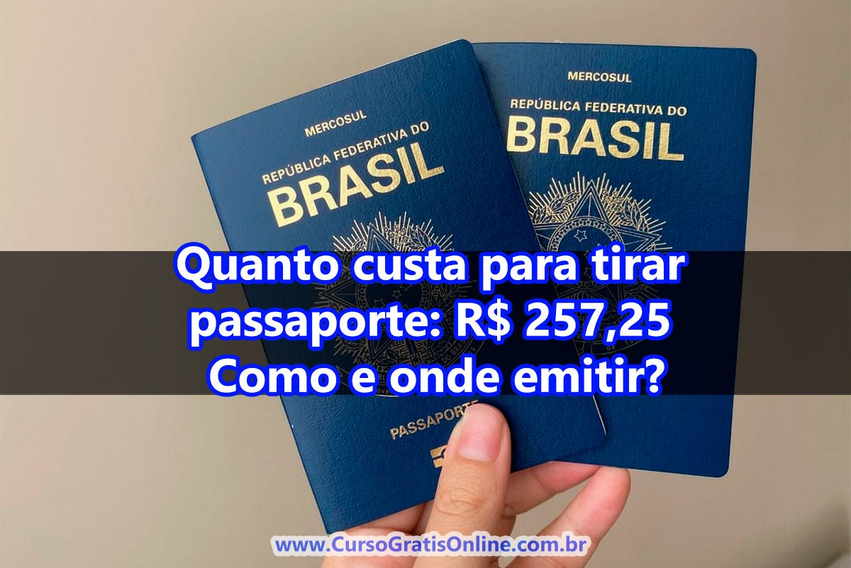 quanto custa tirar para tirar o passaporte