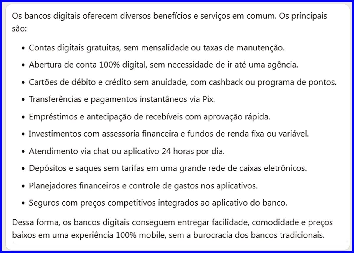 vantagens bancos digitais