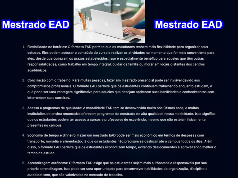 Os 10 Mestrados EAD (a distância) Reconhecidos pelo MEC